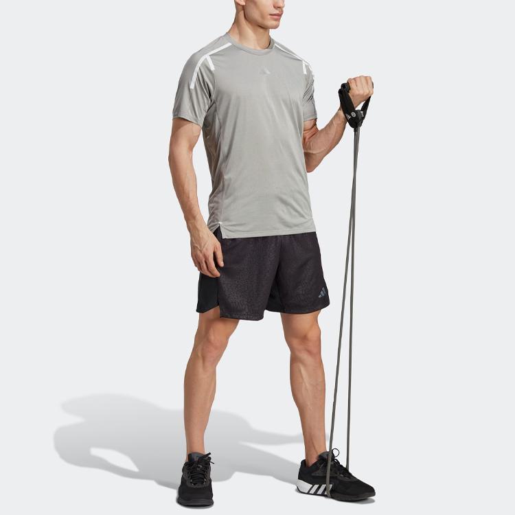 adidas Футболка для тренировок Teach Not Preach, мужская, серо-лиловая HS7508