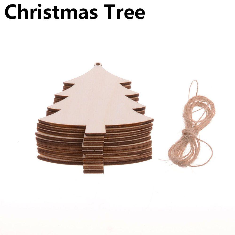 Pendant Decorations DIY Craft Christmas Decor Wood Hanging Tree Ornaments Snowman Snowflake Elk