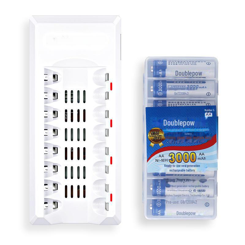 Rechargeable Battery Charger Set: Includes 8 AA 1.2V 3000mAh Batteries for Toy Microphones