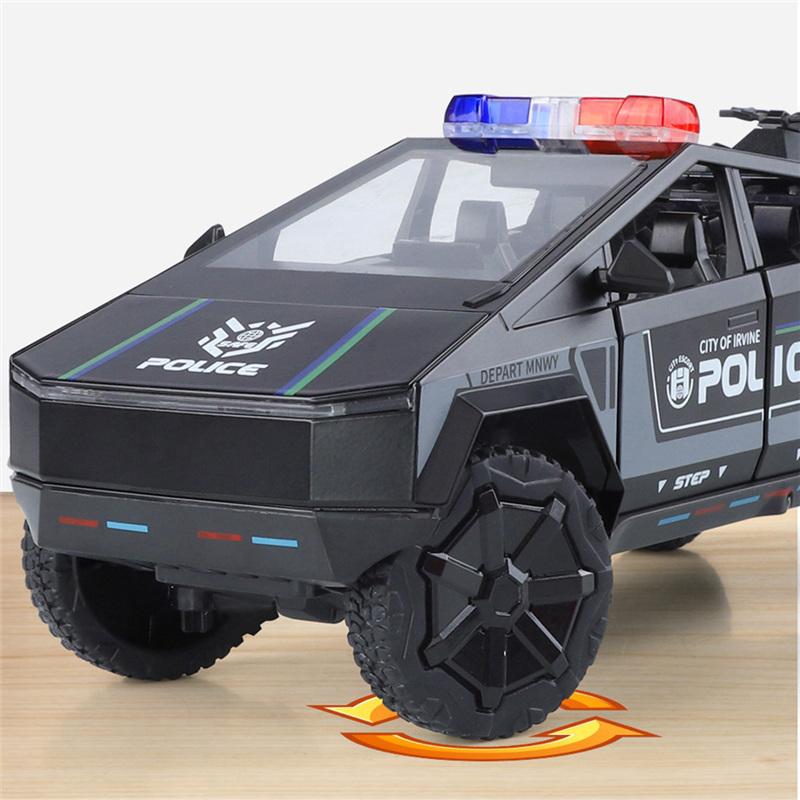 1/24 Tesla Cyber Trucks Сплав Пикап Модель Машины Литой Металл Игрушка Внедорожники Модель Машины Симуляция Звук и Свет Детский Подарок