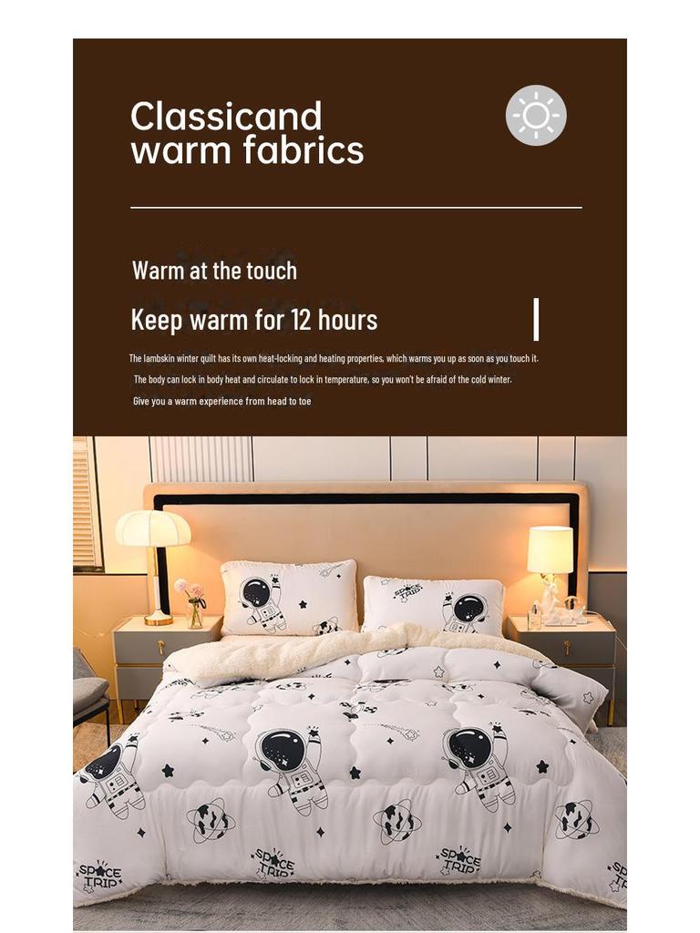 Мягкое и пушистое зимнее двойное одеяло из овечьей шерсти