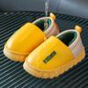 Winter PU Waterproof Children Cotton Slippers Girl Parent-child Warm Baby Slippers Home Indoors Shoes Solid Boy Bedroom Slippers