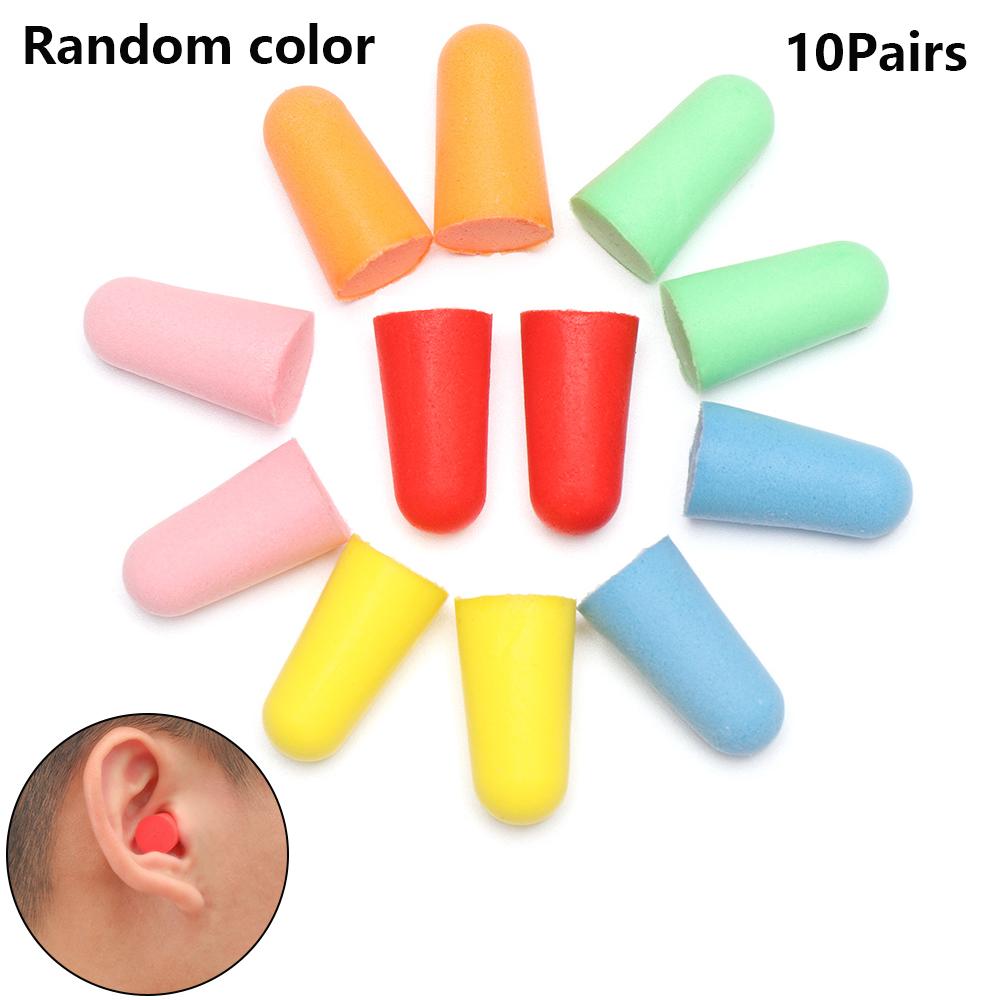 Random Color Sleeping Travel Rebound Anti-noise Soft Polyurethane Foam Tapered Earmuffs Earplugs