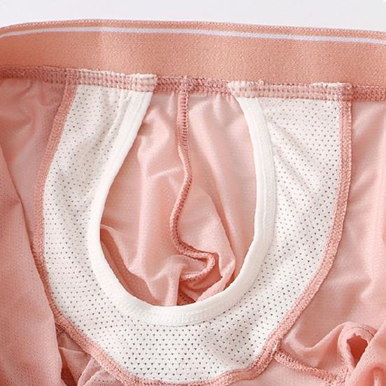 Мужское нижнее белье-боксеры с низкой посадкой и эластичным поясом, облегающие шорты, трусы, однотонные U-выпуклые тонкие трусики из ледяного шелка