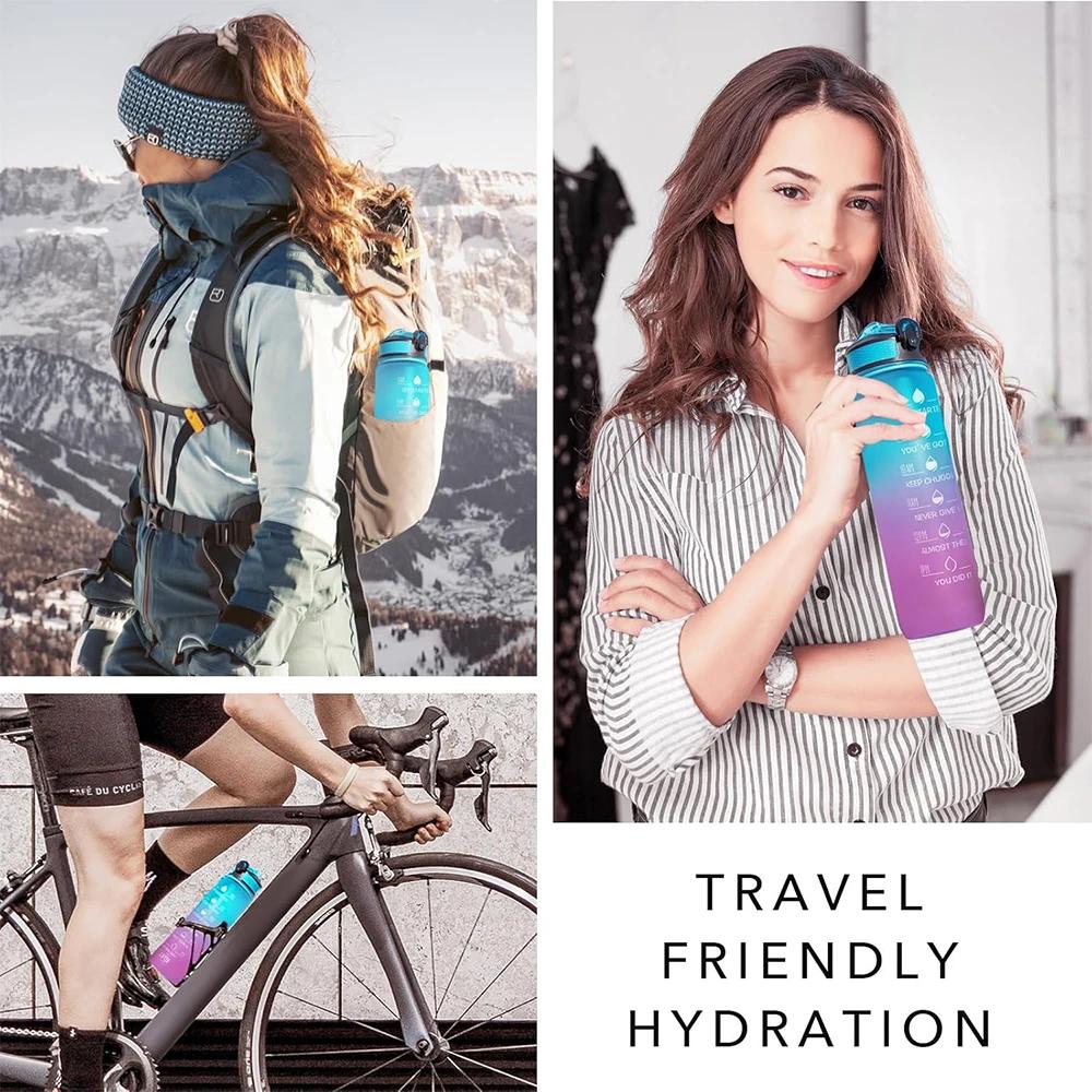 32 унции герметичные бутылки для воды с временем питья и соломинкой мотивирующая питьевая спортивная бутылка для воды для фитнеса тренажерного зала на открытом воздухе