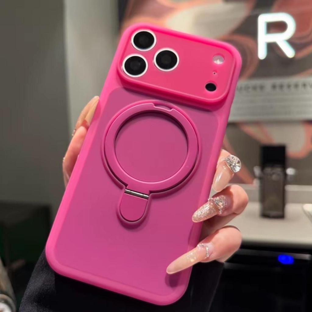 Чехол-подставка из жидкого силикона с магнитом для iPhone 17 для Apple 16 Pro Max/15 Pro