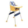 Toddler High Chair Adjustable Multi Functional Slip Proof Safety Harness Toddler Chair Yellow Blue
