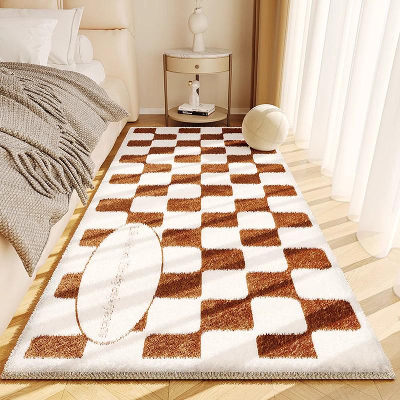 Minimalist Style Bedroom Decor Line Carpet Thick Plush Carpets for Living Room Fluffy Soft Bedside Floor Mat Washable Lounge Rug