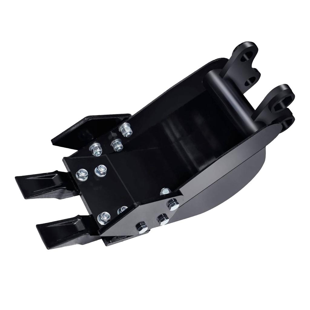 Narrow Digging Bucket 7.87in 0.98in Hole Dia 3.54in Center Wheelbase Metal Teeth for Trenching Digger Mini Excavator