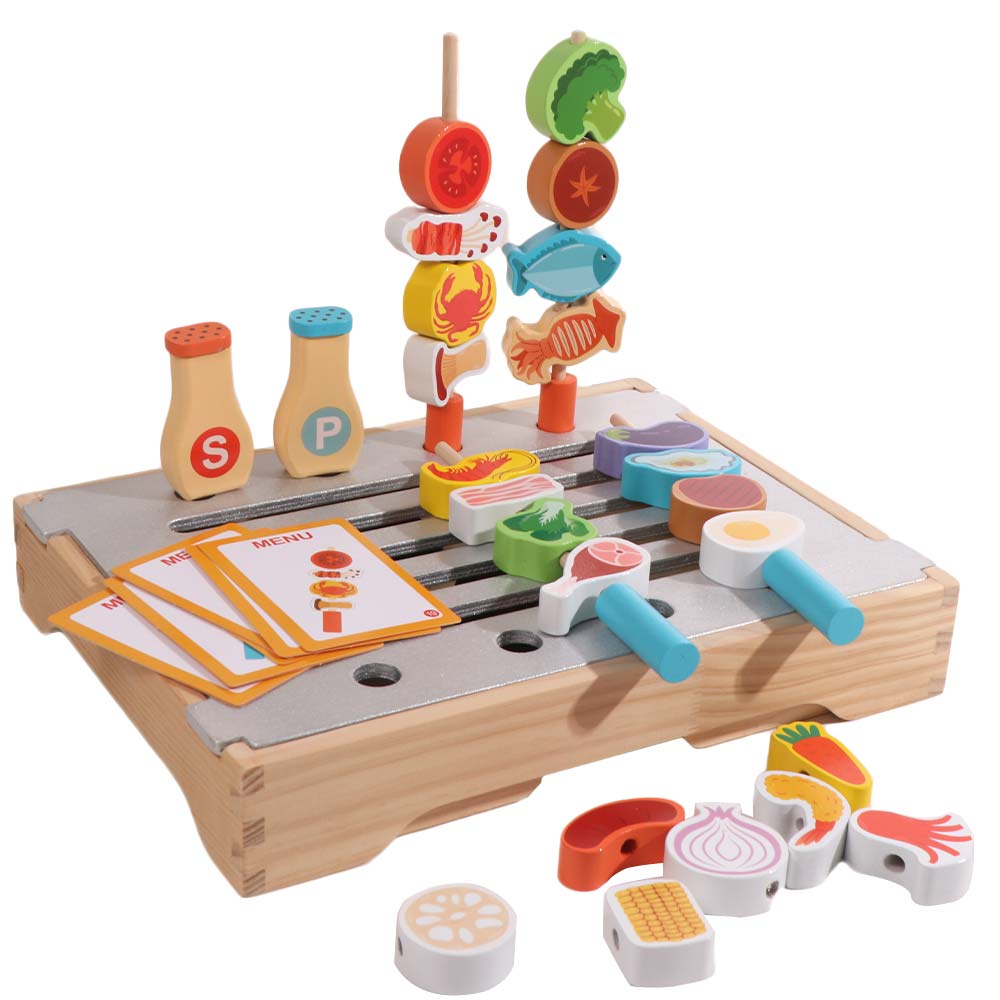 Wooden Pretend Play Kitchen Toys Simulation Food Kids Pretend Cooking Toy Toddlers Boys Girls