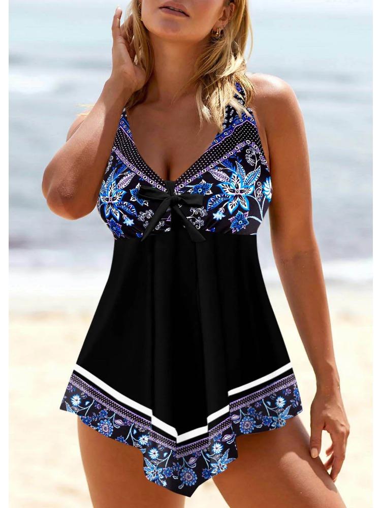 Летний сексуальный женский комплект бикини, модный купальник для бассейна, ретро-полосатый купальник-комбинезон с принтом S-6XL