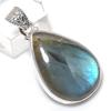 Natural Labradorite Gemstone 925 Solid Sterling Silver Gift Pendant 1.50" Q4d32