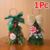 1PC Party Exquisite Christmas Tree Holiday Elements Hung Desktop Ornament Mini Atmosphere Christmas Realistic Ornament Decoration