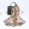New Fashion Summer Women Leopard Beach Scarf Chiffon Silk Shawls Headband Female Headband Wraps Sunscreen Hijab