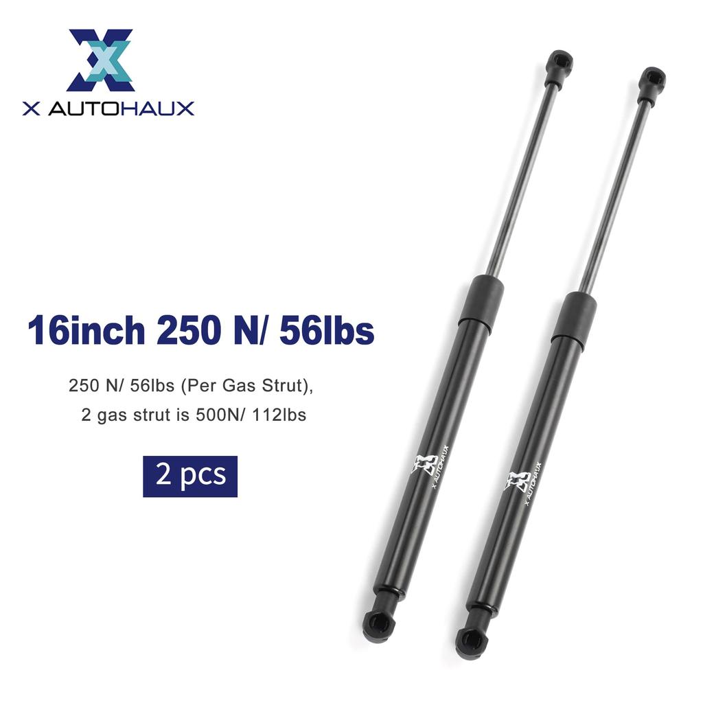 X AUTOHAUX 2 шт. 16-дюймовые амортизаторы с газовыми пружинами для универсальных автофургонов, грузовиков и лодок, черные, 56 фунтов