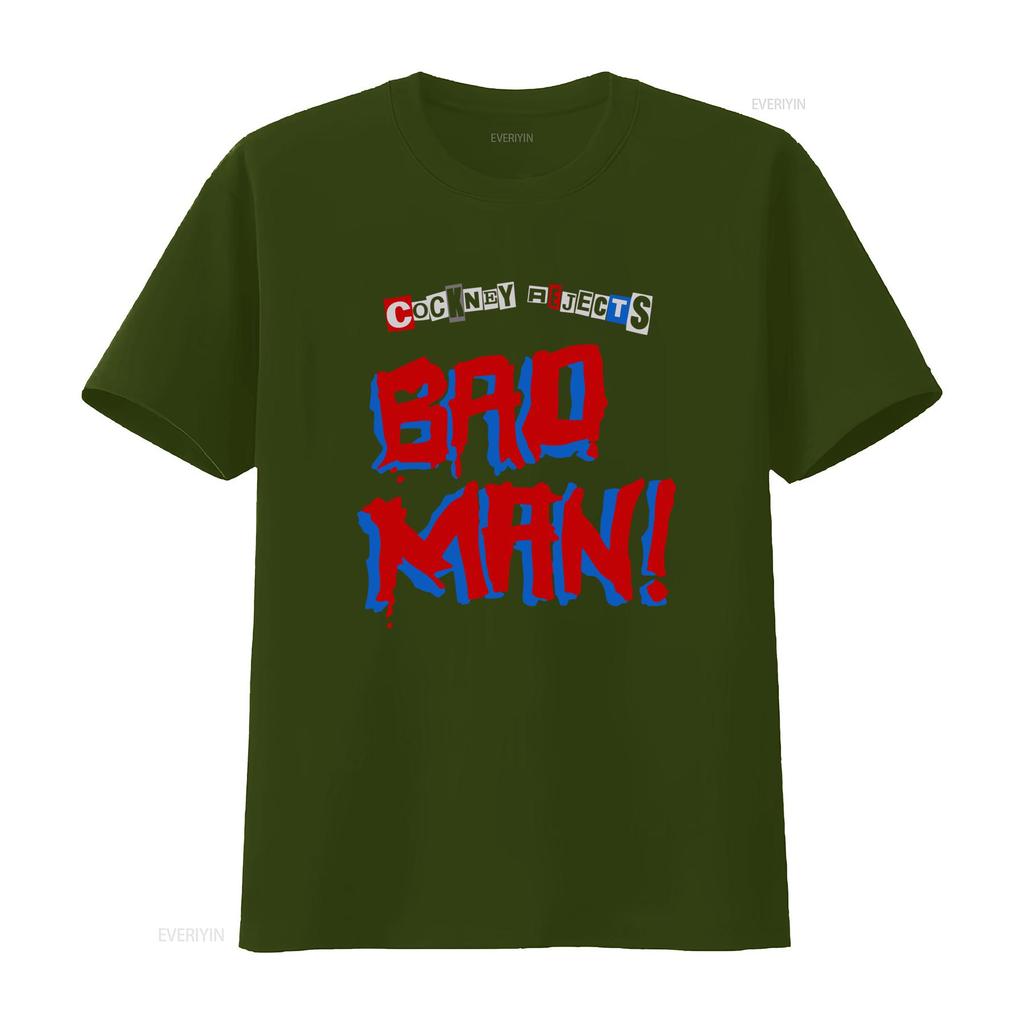 Cockney Rejects Bad Man Print Mens T Shirt Available in 6 Colors vintage Washed Slightly Casual Unisex Top For Everyday Wear