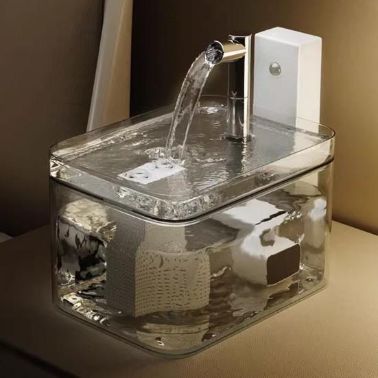 Беспроводной фонтан для кошек 1,5 л автоматический дозатор воды для домашних животных с зарядкой через USB