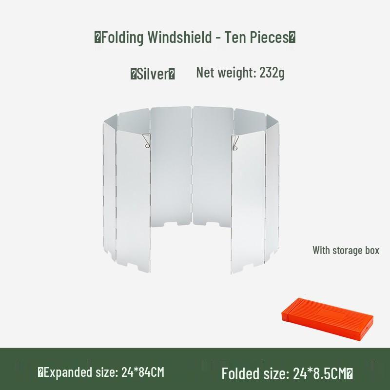 Портативная трехсекционная походная плита с ветрозащитой - Большой концентратор тепла