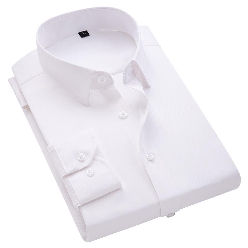 Весенняя акция Мужская рубашка с длинными рукавами, повседневная, деловая, однотонная, облегающая одежда