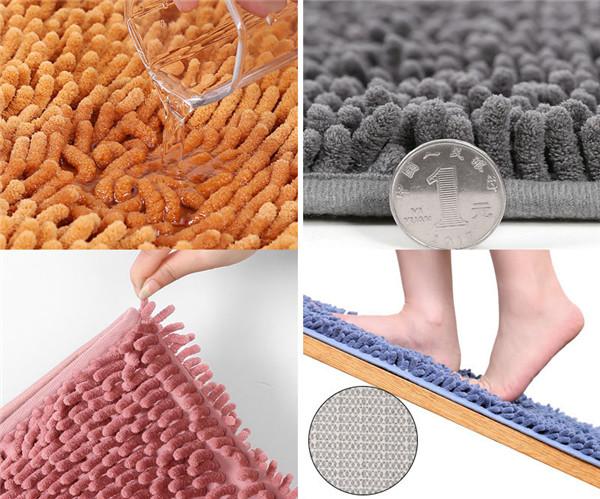 Домашний коврик для ванной, синель, водопоглощающий плюшевый коврик для ванной комнаты, коврик для входной двери, нескользящий коврик для туалета