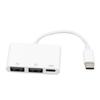 USB-адаптер 3 в 1 Быстрая передача данных Легко использовать Маленький портативный USB-адаптер с несколькими портами для телефона, компьютера