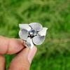Natural Tanzanite Quartz 925 Silver Multi Stone Flower Adjustable Ring For Girls