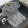 Мужская летняя облегающая футболка с коротким рукавом, повседневный модный топ 2023 года