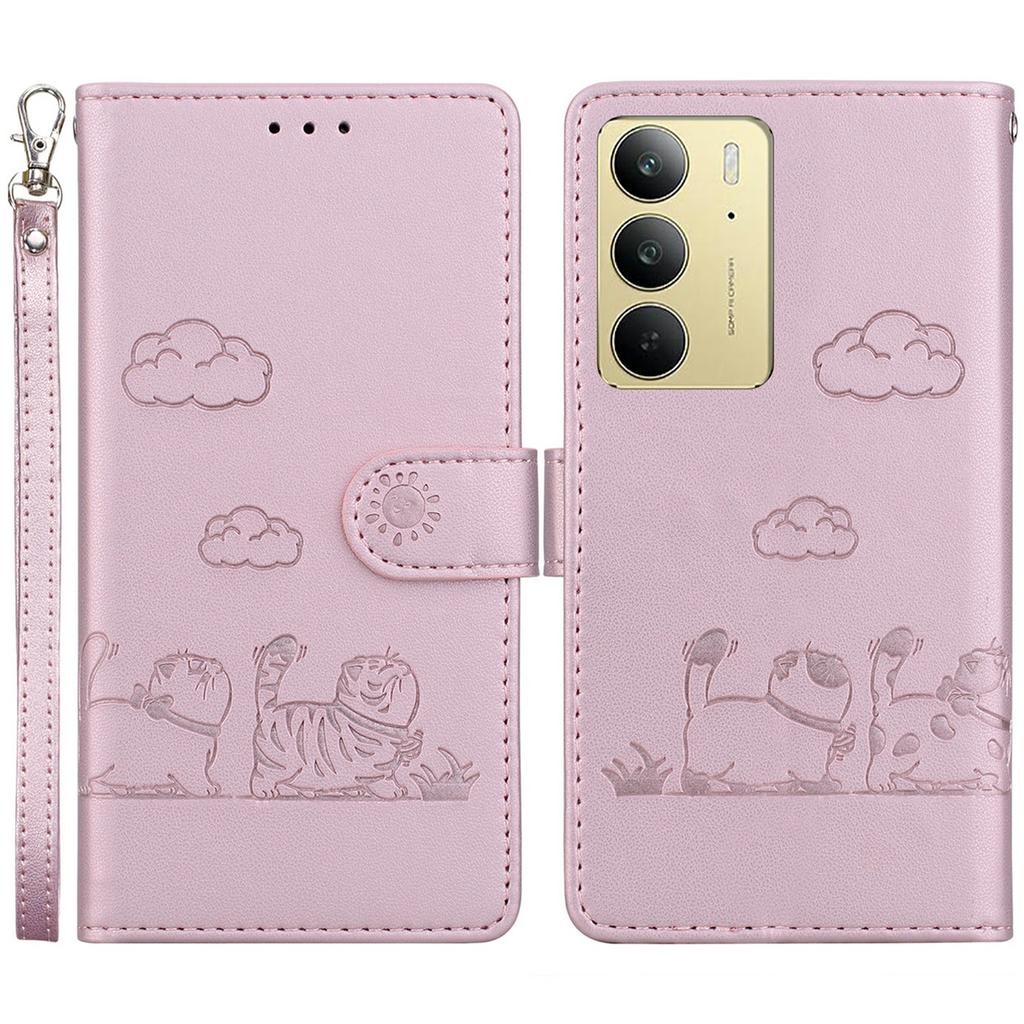 For Realme C75 4G Case RFID Blocking Kitten Pattern TPU+PU Leather Phone Cover