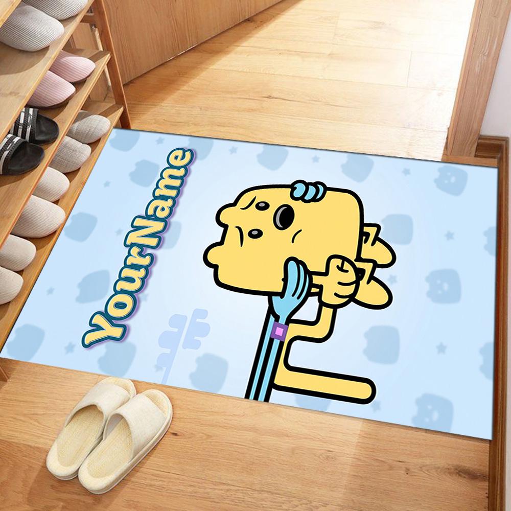 Wow! Wow! Wubbzy Personalized Text Floor Rug Office Rug Perfect for Kitchen Playrooms Balcony Living Rooms Antislip Carpet Office home decor