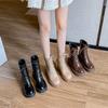 2025 New Breathable Fashion Versatile Retro Breathable Lace Up Western Denim Short Boots Chelsea Boots
