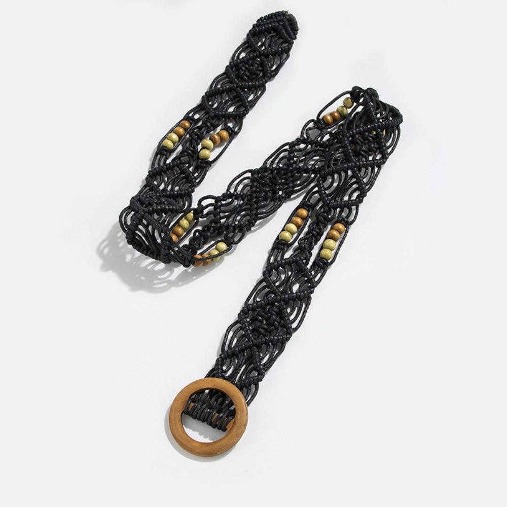 Woven Weave Belt Retro Ethnic Style Waistband Personality Bohemian Style Belt  Dress Decoration