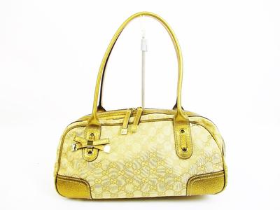 Подлинная сумка-тоут и сумка-шоппер GG Canvas Gold Leather #6696 б/у