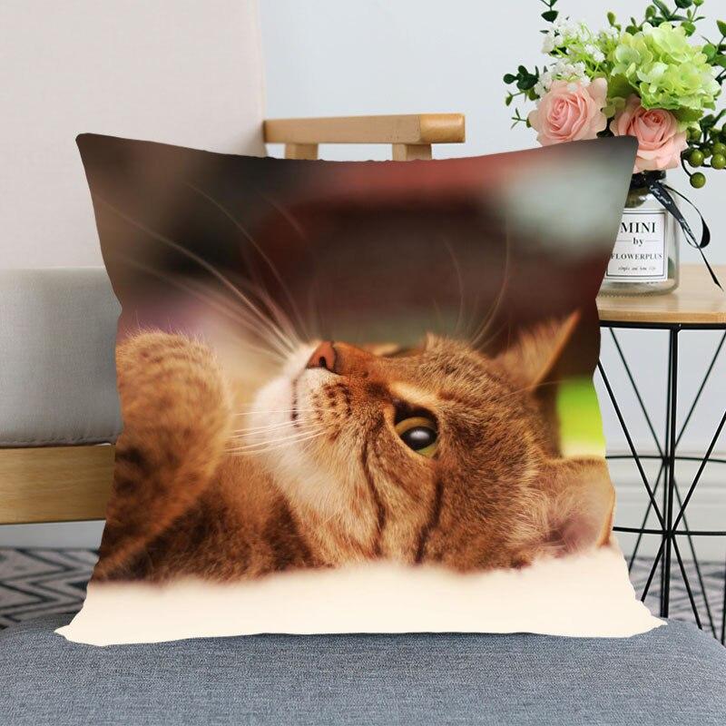 45x45 см полиэстер, Новое поступление, наволочка с изображением кошки, домашнего декора, наволочка, наволочка на невидимой молнии