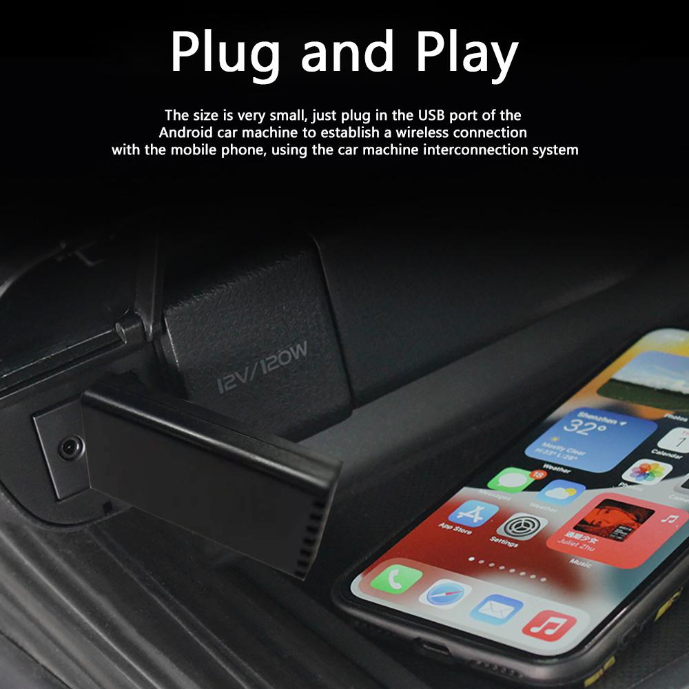 Беспроводной адаптер CarPlay для Apple iPhone, проводной к беспроводному Carplay Dongle Plug And Play USB WiFi Быстрое подключение Автомобильный бокс