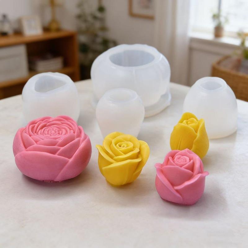 Силиконовая форма "Тюльпан Роза" для DIY свечей, гипса и украшения тортов
