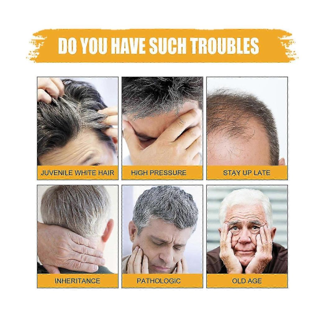 3pcs Men's Grey Coverage Bar Shampoo Hair Darkening Black Soap For Grey Hair Cover