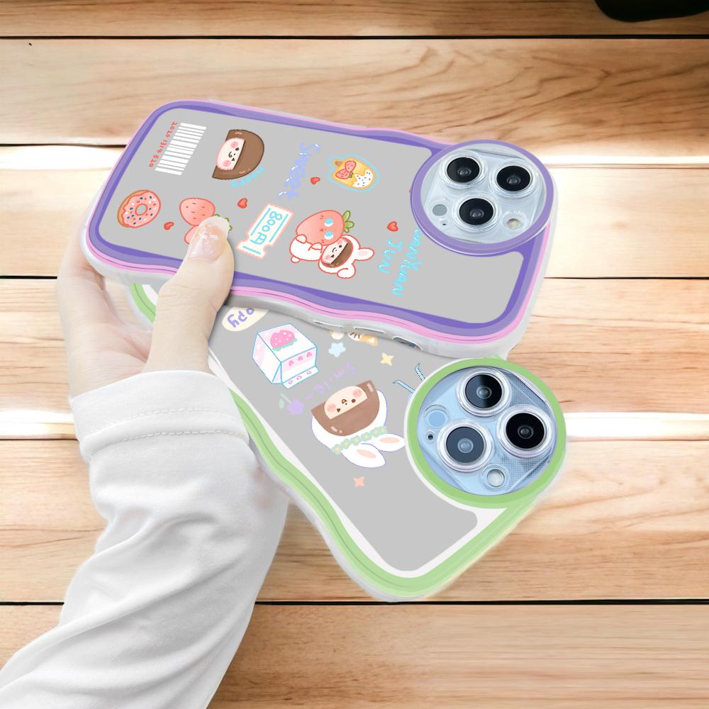 Модный мягкий волнистый чехол для телефона с полным покрытием, защита камеры, противоударный чехол для iPhone Huawei Honor Samsung Xiaomi Redmi OPPO Realme Vivo Infinix Tecno