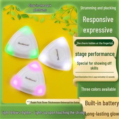 ROCKHOUSE Светящийся Треугольный Медиатор для Бас-гитары со Светодиодной Ночной Подсветкой