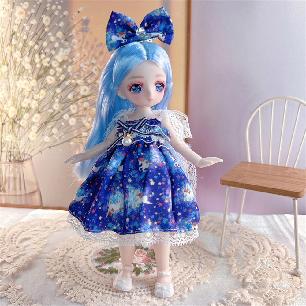 Кукла BJD 23 см и одежда, 3D-симуляция глаз, мультяшное лицо, множество подвижных суставов, кукла-девочка, игрушка для самостоятельного наряда, подарок на день рождения