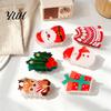 Christmas Hair Claw Clips Clip for Women, Acrylic Festive Accessories with Elk Santa Snowflake Cute Gift Girls Patterns, Non Slip Strong Hold Styling