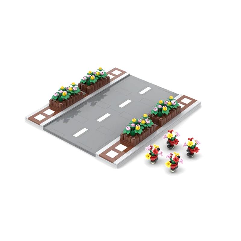 Пешеходный мост MOC Игрушки Строительные кубики Городская сцена движения Уличный вид Детали Блоки Дорога Автомагистраль Работает с City bricksi