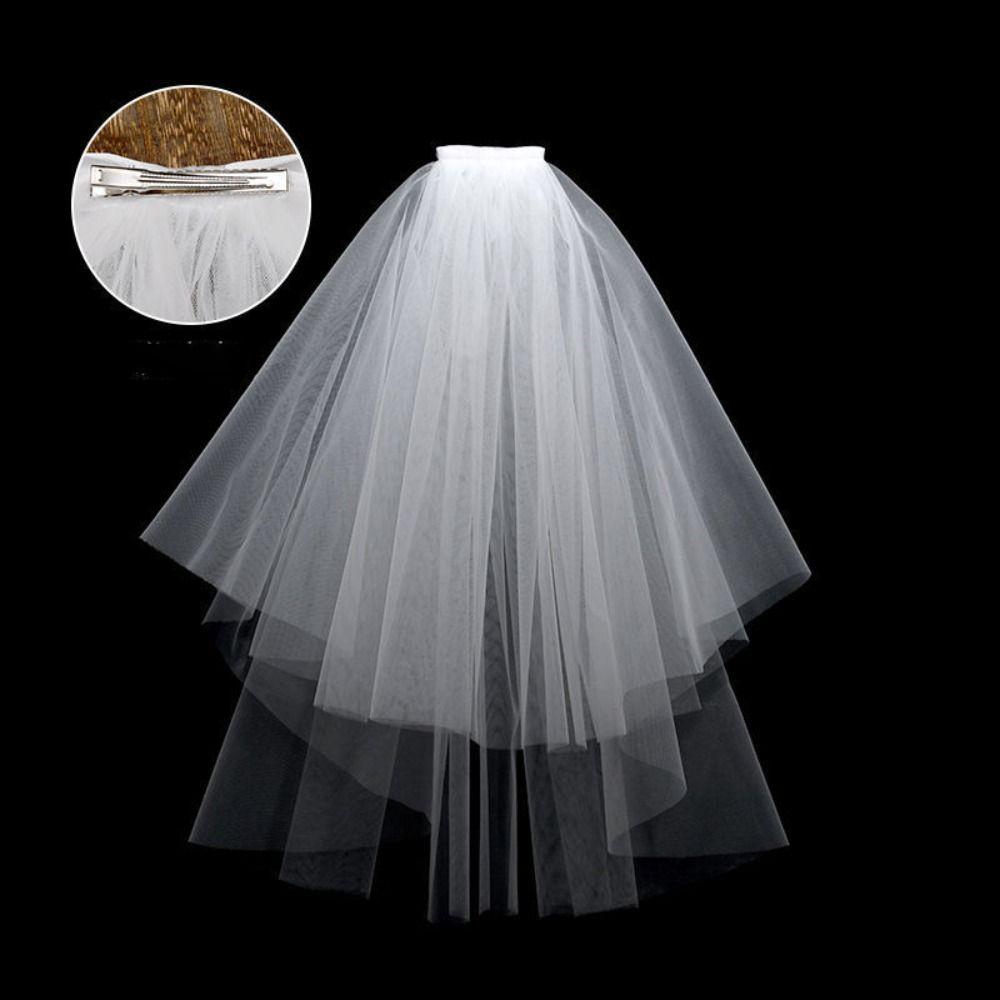 Flower Marry Veil Pearl Wedding Gauze Simple Bride Head Gauze Women