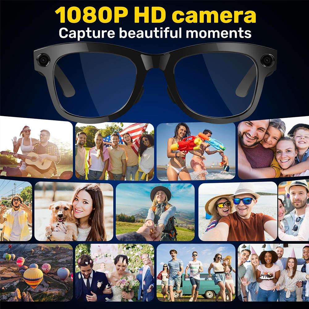 2026 Smart Glasses with AI Translator 8MP Camera 4K HD Take Videos and Photo Sunglasses BT Call for Men Women Fashion Glasses Wireless Music Playback