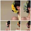 Headwear Bohemian Flowers Hairpin Sweet Chignon Hair Clips Handmade Floral Hair Comb  Party