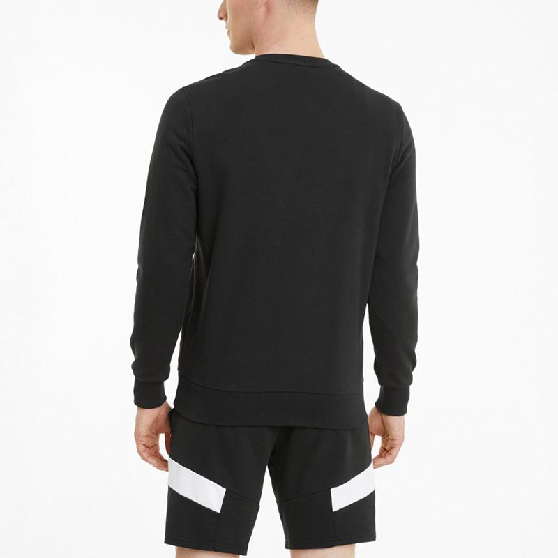 Puma Классический мужской свитер с логотипом и принтом, спортивный, с круглым вырезом, черный 531366-01