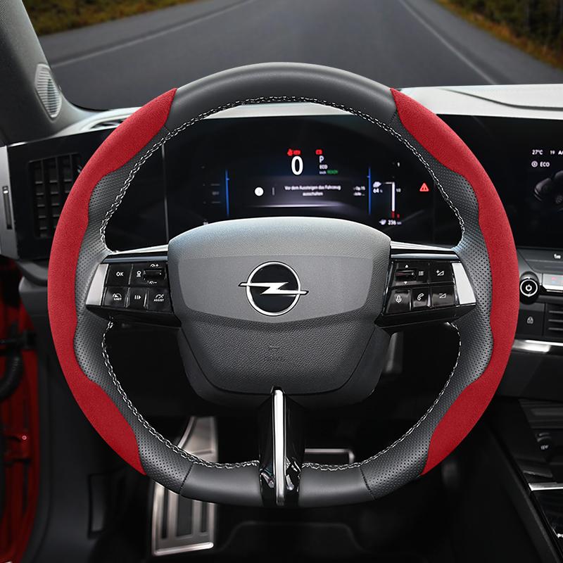 Suitable for Opel Anti-Slip Buckle Segmented Suede Steering Wheel Cover Suitable for Astra H Gtc J Insignia Corsa D 