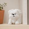 3D-печатная фигурка беспородного щенка, милая статуэтка собаки с лохматой шерстью, матовая белая мини-скульптура, забавный животный орнамент для офиса, дома, рабочего стола