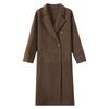 Женское двустороннее пальто оверсайз из 100% шерсти экстра-длины с лацканами пиджачного типа