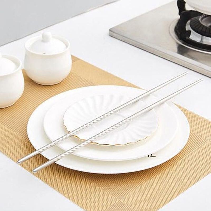 1 пара палочек для еды из нержавеющей стали, длинные палочки для жарки