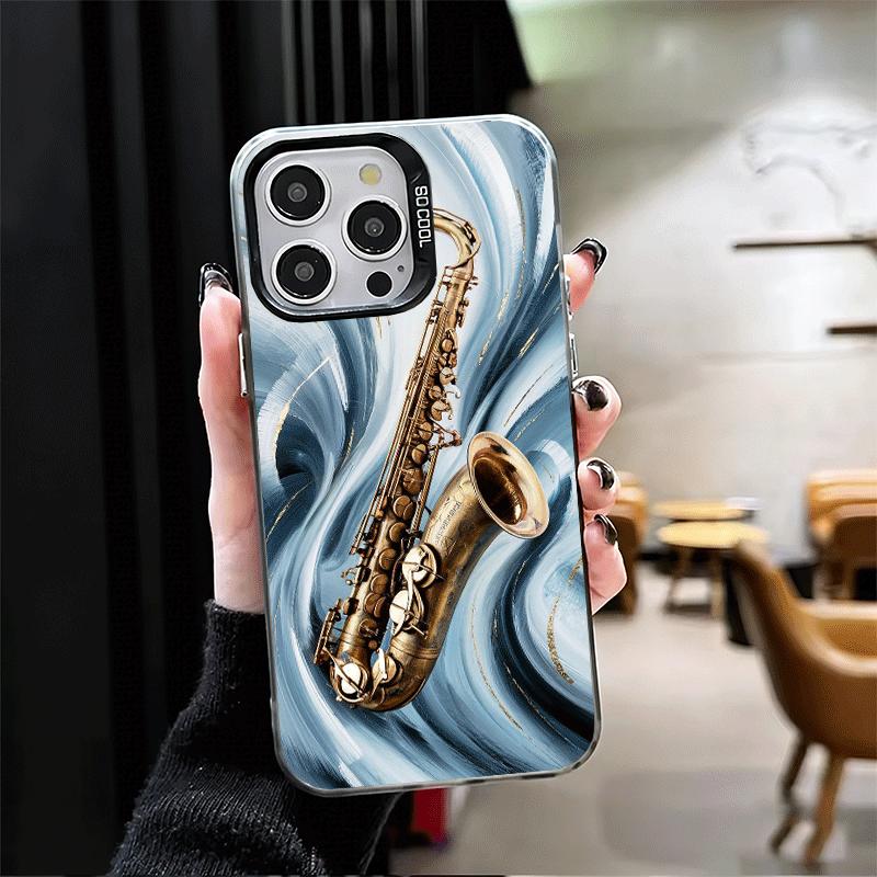 Мягкий чехол для телефона с изображением саксофона для iPhone 15 16 17 Pro Max 17Air 16E 14 Plus 13 12 Mini, противоударная задняя крышка